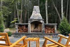 Installation by Spruce Creek Landscaping Chimney/fireplace: Delgado Liberty Hill Mosaic Flagging: Delgado Liberty Hill